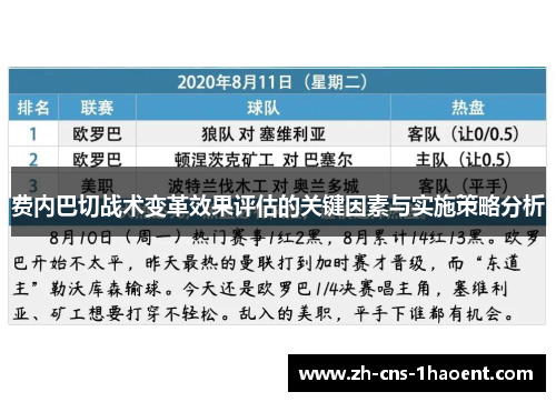 费内巴切战术变革效果评估的关键因素与实施策略分析