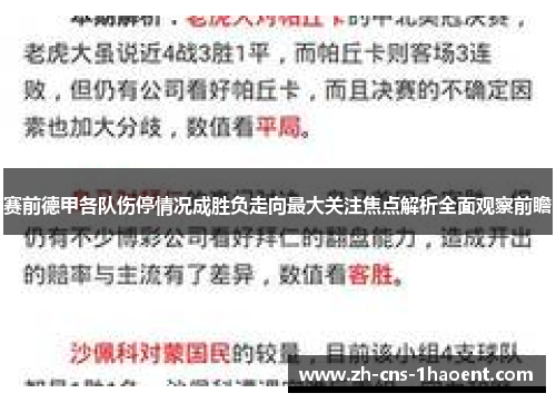 赛前德甲各队伤停情况成胜负走向最大关注焦点解析全面观察前瞻 赛前德甲各队伤停情况成胜负走向最大关注焦点解析全面观察前瞻